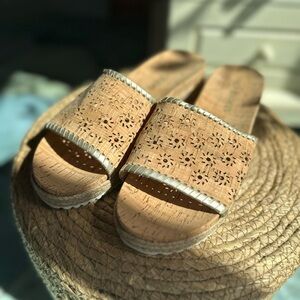 Jack Rodger’s Ro Cork Slide Sandals in Natural Tan - Women